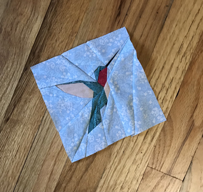 Hummingbird quilt block paper pieced www.dlstewat.com